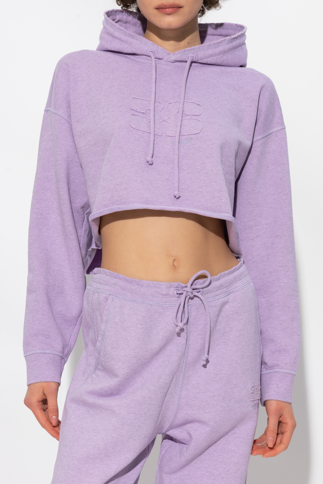 Light purple cropped hoodie sale